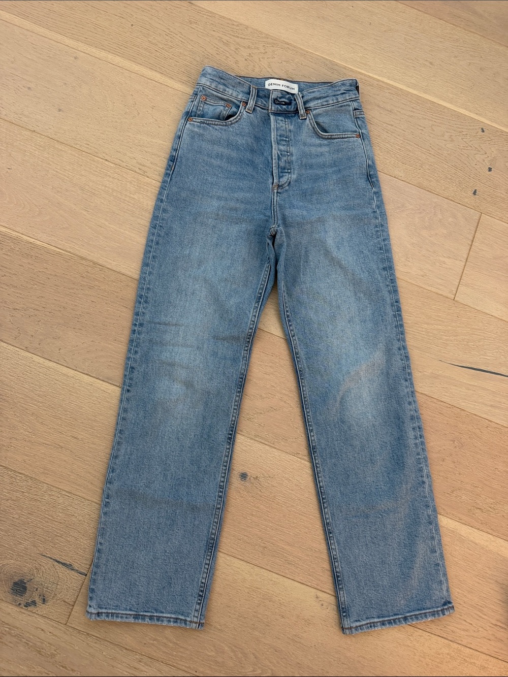 Denim Forum Light Blue Straight-Leg Jeans